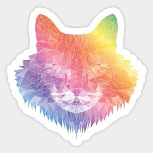 Maine Coon Cat Polygon Art - Rainbow Sticker